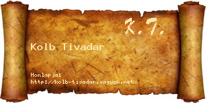 Kolb Tivadar névjegykártya