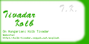 tivadar kolb business card